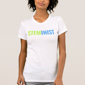 STEMinist T-shirt (Limoen/Blauwe tekst)