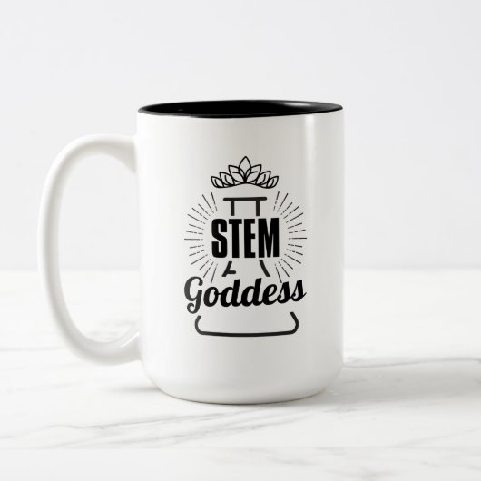 Steminist Women in Science - Lab Queen Tweekleurige Koffiemok (Links)