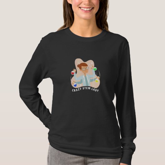 Steministische Gelijkheid Stem Crazy Science Exper T-shirt (Voorkant)