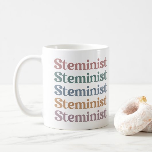 Steministische retrovrouwen in STEM Koffiemok (Met donut)