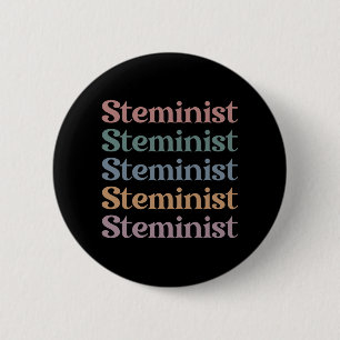 Steministische retrovrouwen in STEM Ronde Button 5,7 Cm