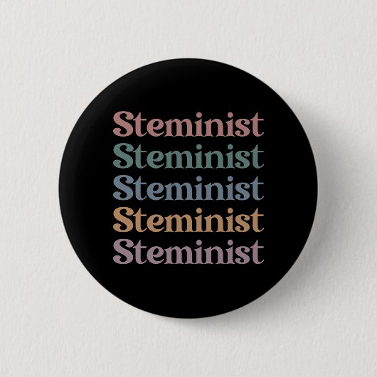Steministische retrovrouwen in STEM Ronde Button 5,7 Cm (Voorkant)