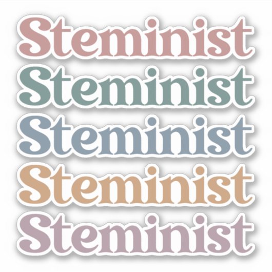 Steministische retrovrouwen in STEM Sticker (Voorkant)
