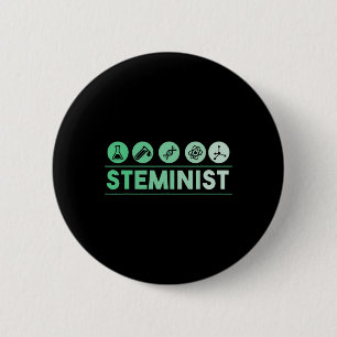 Steministische Shirt Mars voor Wetenschap Earth Da Ronde Button 5,7 Cm