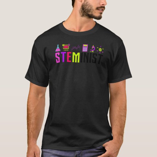 Steministische STEM Science Technology Engineering T-shirt (Voorkant)