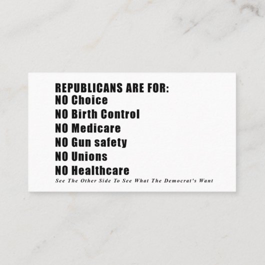 Stemkaart Contactkaartje (Achterkant)