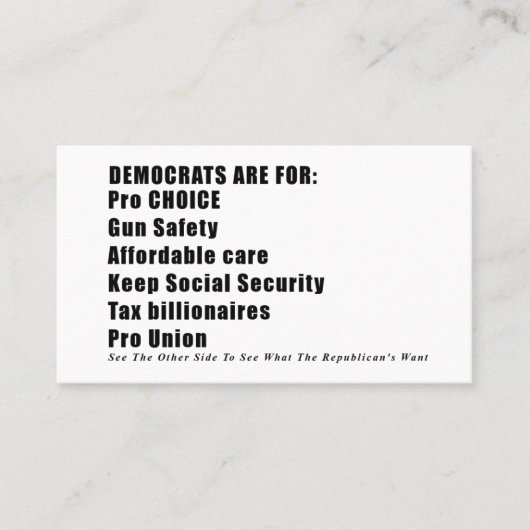 Stemkaart Contactkaartje (Voorkant)