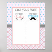 Stemkaart Sticker "Lashes or Staches" Poster (Voorkant)
