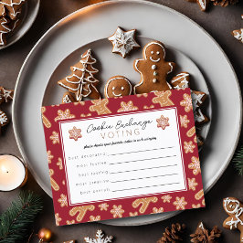 Stemkaart voor Kerstmis-koekjesuitwisseling