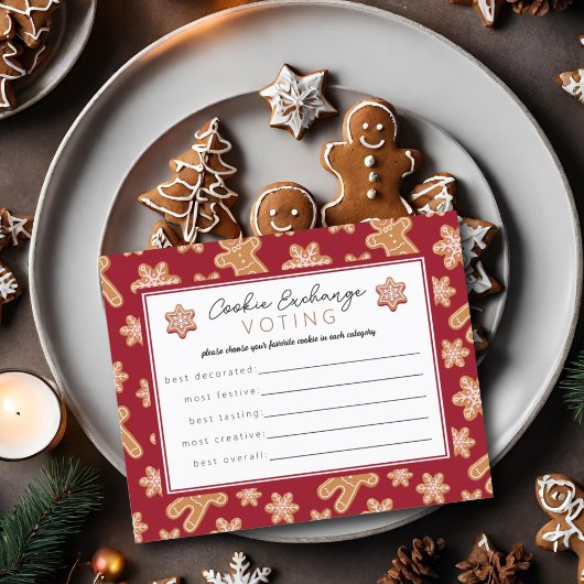 Stemkaart voor Kerstmis-koekjesuitwisseling