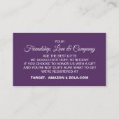 Stemkaarten voor bruiloft - Paarse / pruimenteelt Informatiekaartje (Achterkant)