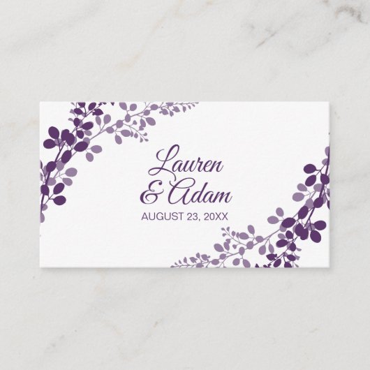 Stemkaarten voor bruiloft - Paarse / pruimenteelt Informatiekaartje (Voorkant)