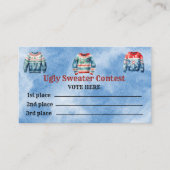 Stemkaarten voor lelijkste-truiwedstrijd contactkaartje (Voorkant)