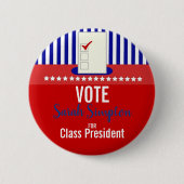 Stemklasse president studentenraad Verkiezingsstem Ronde Button 5,7 Cm (Voorkant)