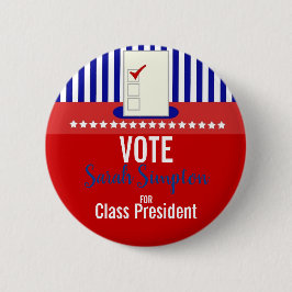 Stemklasse president studentenraad Verkiezingsstem Ronde Button 5,7 Cm