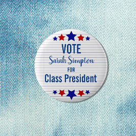 Stemklasse president studentenraad Verkiezingsstem Ronde Button 5,7 Cm