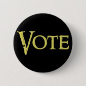 Stemknop, te koop! ronde button 5,7 cm (Voorkant)