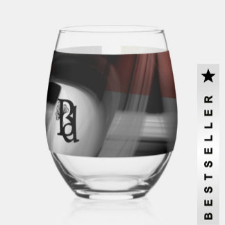 Stemless wijnglas Abstracte kunst zwart poederacht Wijnglas Zonder Voet