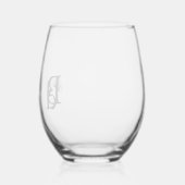 Stemless wijnglas Abstracte kunst zwart wit goud Wijnglas Zonder Voet (Achterkant)