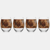 Stemless wijnglas Tumber: Hout Abstract Wijnglas Zonder Voet (Links)
