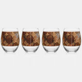 Stemless wijnglas Tumber: Hout Abstract Wijnglas Zonder Voet (Rechts)