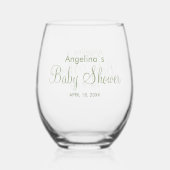 Stemless Wine Glass Baby shower Wijnglas Zonder Voet (Achterkant)