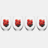 Stemless Wine Glass - De rode rozen artwork Wijnglas Zonder Voet (Voorkant)