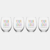 Stemless Wine Glass Set met Logo Bulk Geen Minimum Wijnglas Zonder Voet (Voorkant)