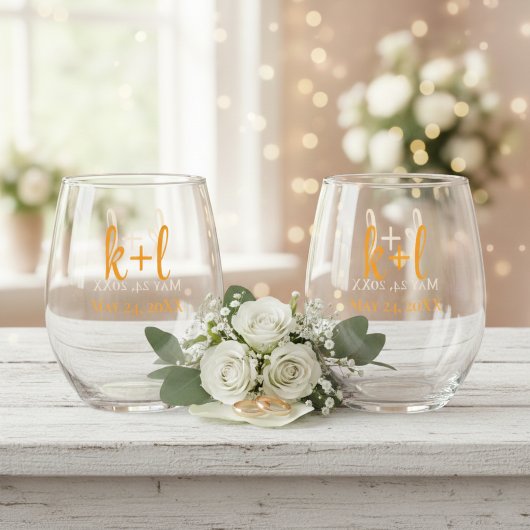 Stemless wine glass set, Modern personalized Wijnglas Zonder Voet