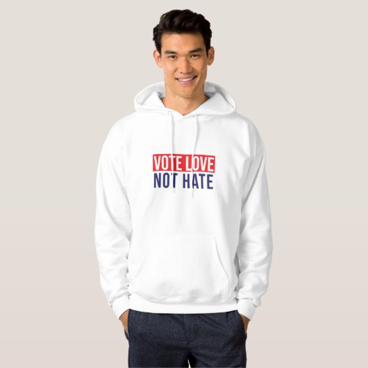 Stemliefde haat geen haat tegen hoogodie hoodie (Voorkant volledig)