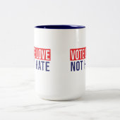 Stemliefde niet haat mok van tweetone koffie (Center)