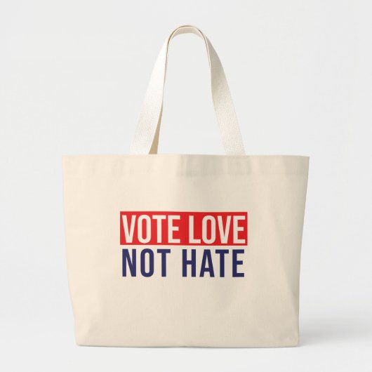 Stemliefde niet haten grote tote bag (Voorkant)
