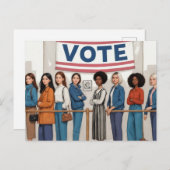 Stemlijn van vrouwen briefkaart (Voorkant / Achterkant)