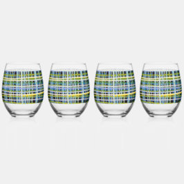 Stemloos wijnglas met gedrukte Abstracte kunst Wijnglas Zonder Voet