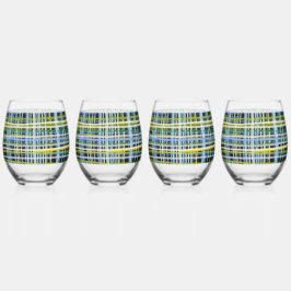 Stemloos wijnglas met gedrukte Abstracte kunst Zonder Voet