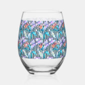 Stemloos wijnglas met kleurrijke vlinders wijnglas zonder voet (Rechts)