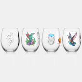 Stemloos wijnglas wijnglas zonder voet (Links)