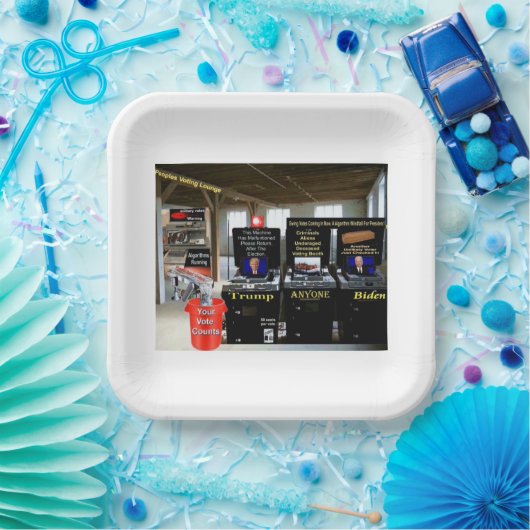 stemlounge bevolking papieren bordje (Feest)