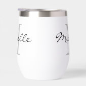 Stemloze wijn tumbler glas met aangepaste monogram (Rechts)