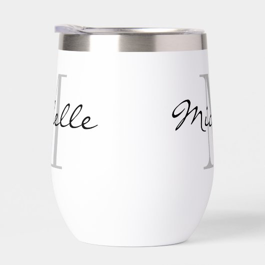 Stemloze wijn tumbler glas met aangepaste monogram (Rechts)
