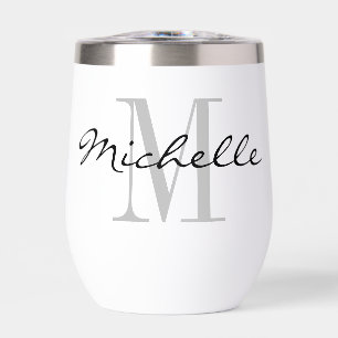 Stemloze wijn tumbler glas met aangepaste monogram