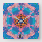 Stemma Kaleidoscope Vierkante Klok (Voorkant)