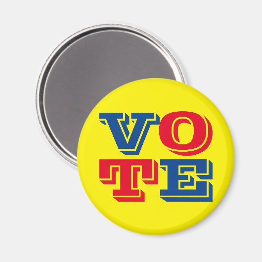 STEMMEN Aangepaste tekst en kleuren Blauw Rood Gee Magneet (Voorkant / Achterkant)