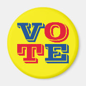 STEMMEN Aangepaste tekst en kleuren Blauw Rood Gee Magneet (Voorkant)