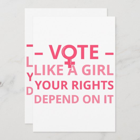 Stemmen als een meisje hangt je rechten ervan af I Kaart (Voorkant / Achterkant)