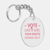 Stemmen als een meisje hangt je rechten ervan af I Sleutelhanger (Voorkant Links)