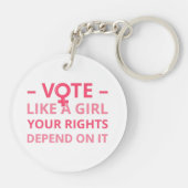 Stemmen als een meisje hangt je rechten ervan af I Sleutelhanger (Achterkant)