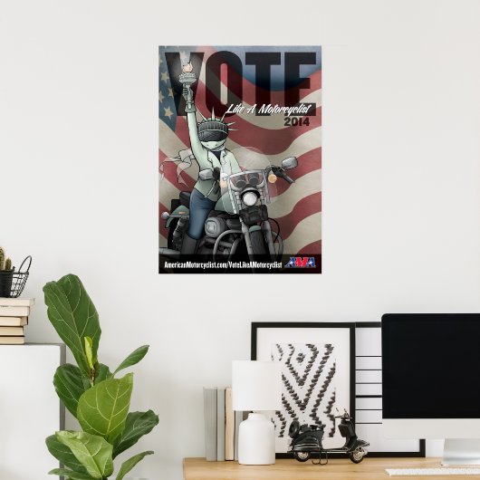 Stemmen als een motorrijder poster (Thuiskantoor)