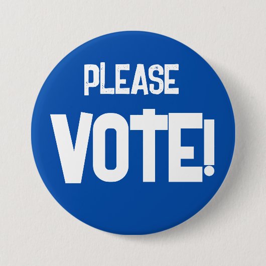 STEMMEN alsjeblieft! Blue Campaign Button (Voorkant)