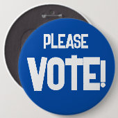 STEMMEN alsjeblieft! Blue Campaign Button (Voorkant /achterkant)